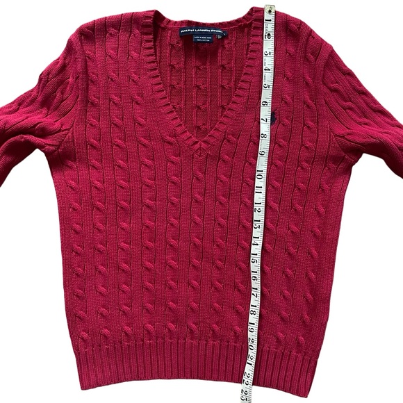 Ralph Lauren Women's Red Cable Knit Sweater - Picture 6 of 6